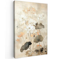 LEINWANDBILD Blumen - Japandi - Wabi sabi 60x90 cm - Sandfarben, Textil (60/90cm) - MuchoWow