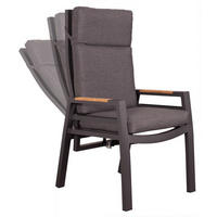 RELAXSESSEL Sevilla Alu/Textilene inkl. Kissen anthrazit - Grau, Metall (78/122/62cm) - Mr. Deko