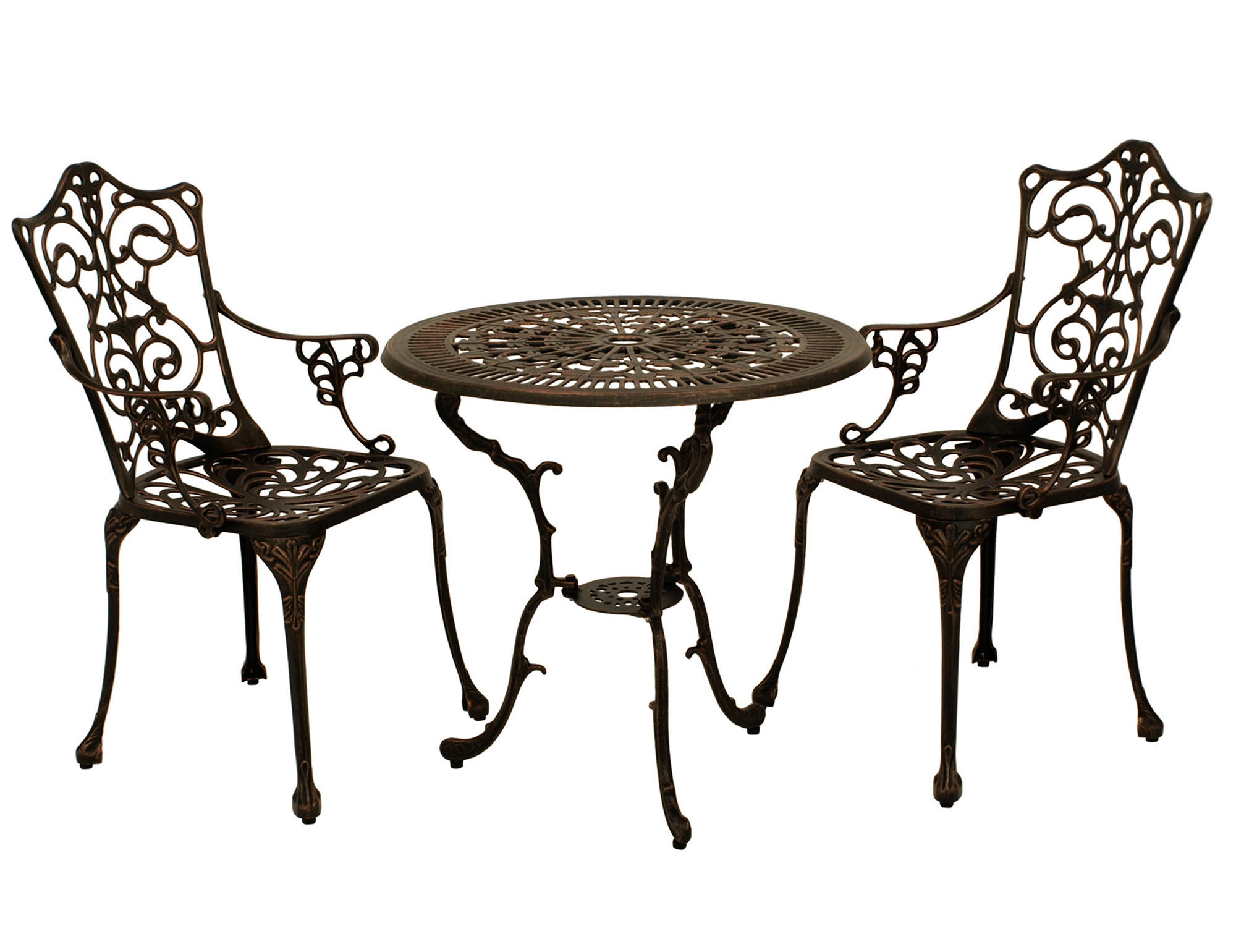 BISTROSET Boulder - Jugendstil - 3-teilig, Aluguss antik bronze - Braun, Metall - TPFGarden