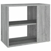 BEISTELLTISCH mit 2 Ebenen 60/30/50 cm aus Holzwerkstoff Grau Sonoma Dekor - Silbereichenfarben, Holz (30/60/50cm) - vidaXL