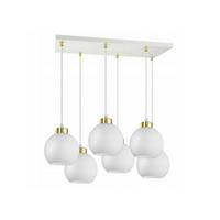 PENDELLEUCHTE GOLDGLAS - Goldfarben/Weiß, Glas/Metall (35/65/80cm) - kiki design