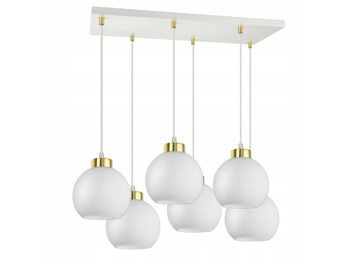 PENDELLEUCHTE GOLDGLAS - Goldfarben/Weiß, Glas/Metall (35/65/80cm) - kiki design