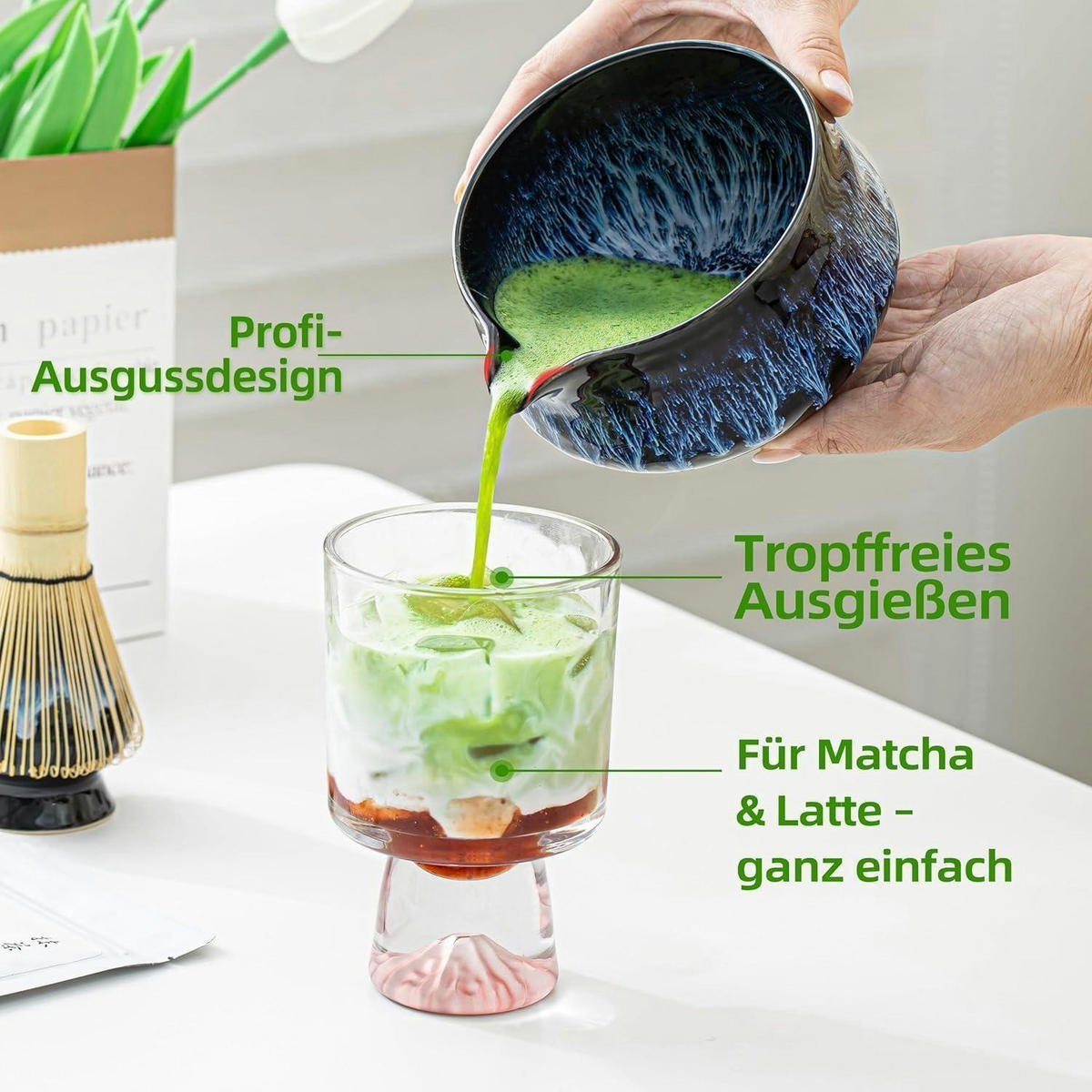 MATCHA Set 7-teilig Junware-blau - Blau, Keramik (12.5/7.2/14cm)