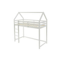 HOCHBETT Hausbett - Kiefernholz - 90 x 190 cm - Weiß - TARZIA - Weiß, Holz - Vente-Unique