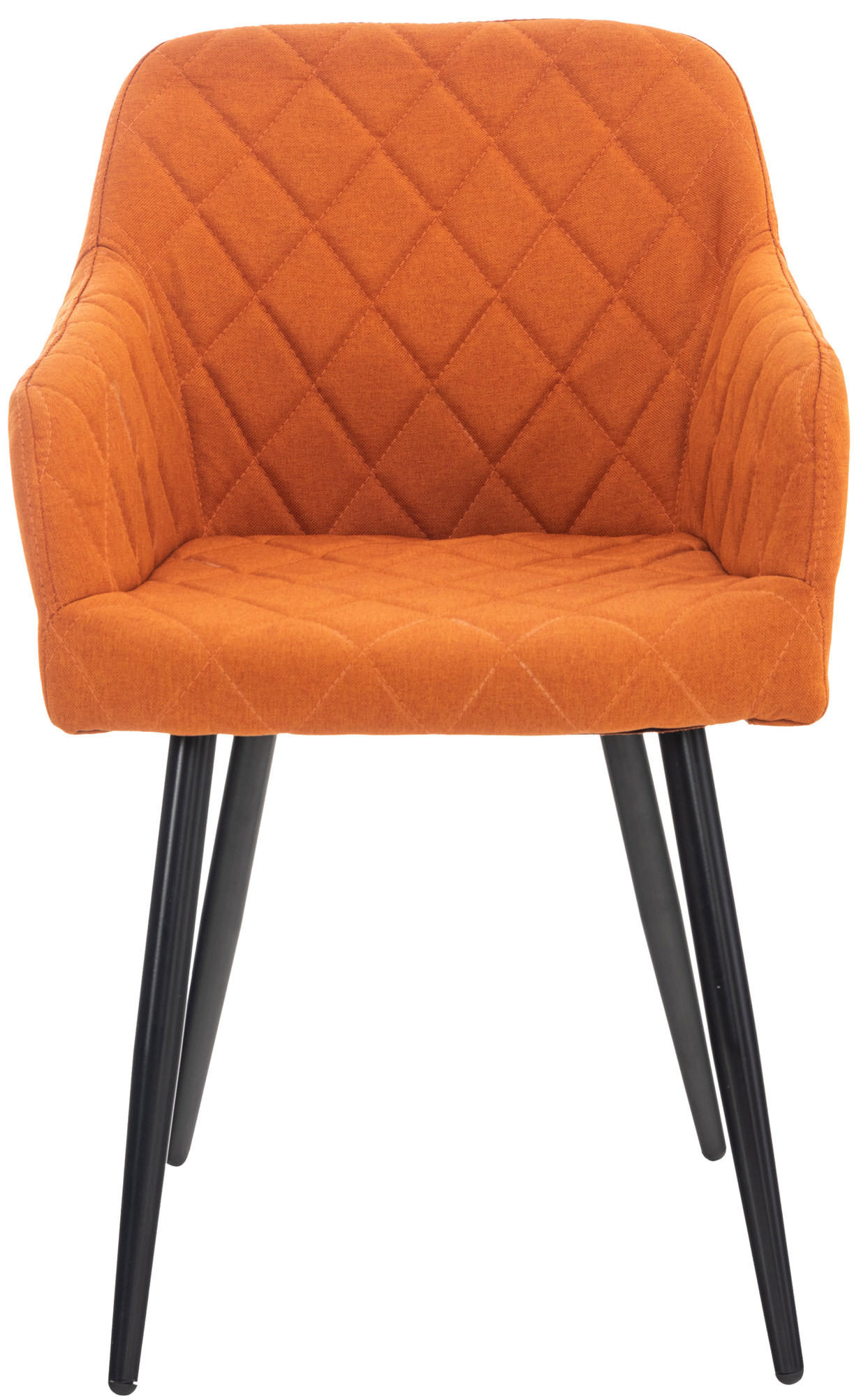 ESSZIMMERSTUHL Shyva Stoff, Gestell Metall matt Schwarz Orange - Schwarz/Orange, Textil/Metall (47/84/44cm) - TPFLiving