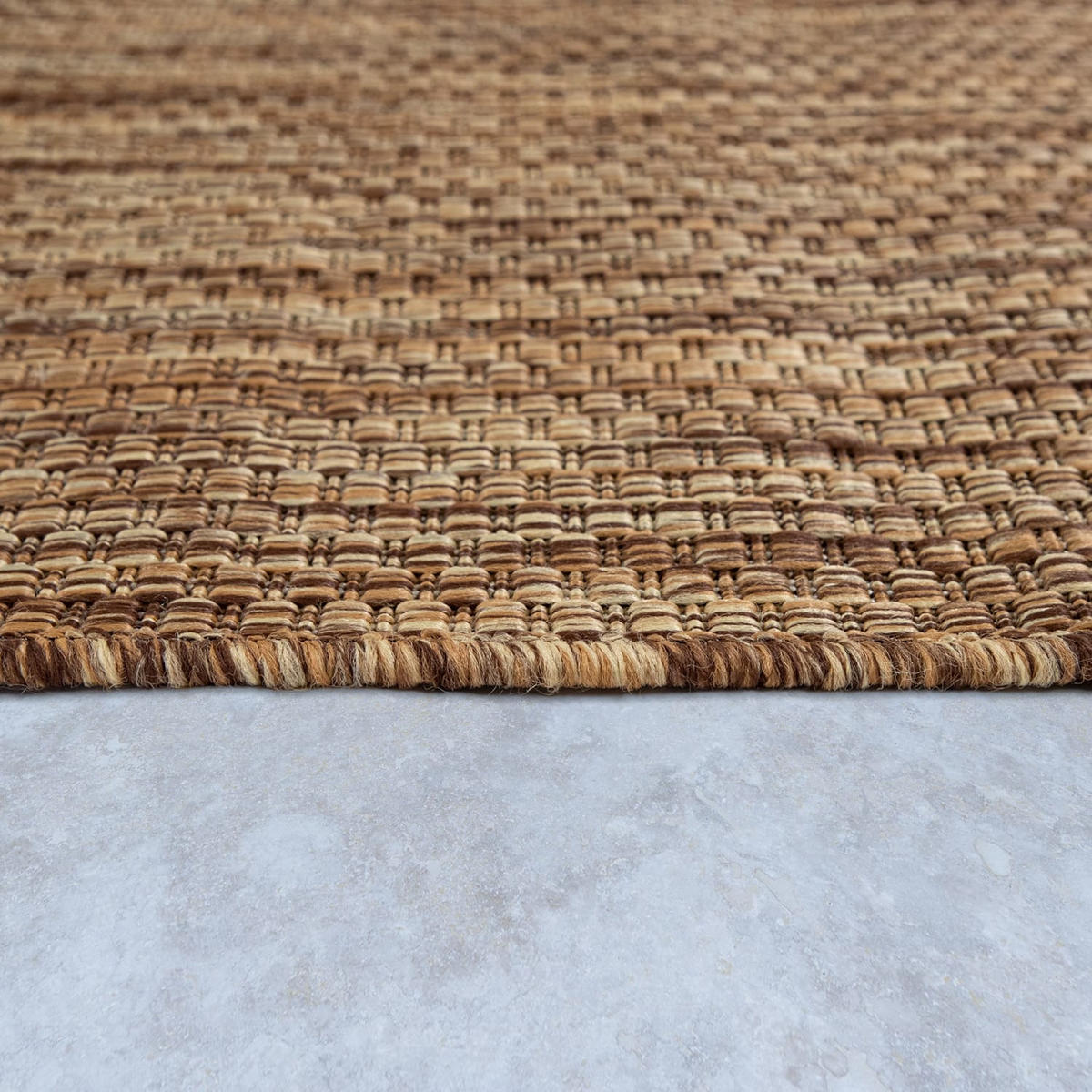 TEPPICH Kurzflor Unifarben Wohnzimmer schmutzabweisend Braun-Beige Quadrat 150S - Braun, Textil (150/150cm) - KADIMA DESIGN