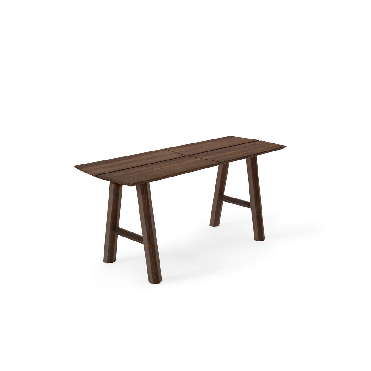 BANK Savia schwarze Details - Walnussfarben/Schwarz, Holz (102/45/36cm) - Woodendot