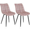 ESSZIMMERSTUHL 2er Set, Samt, Metallbeine, Rosa - Schwarz/Rosa, Textil/Metall (46/85.5/40.5cm) - Woltu