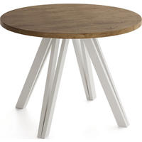ESSTISCH Ravero runder ausziehbarer, Eiche Braun Rustikal 100/100/77 cm - Kaschmir/Alteiche, Holz/Holzwerkstoff (100/100/77cm) - WFL GROUP