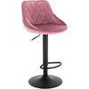 BARHOCKER aus Samt, Drehbar, Rosa - Schwarz/Rosa, Textil/Metall (47/83/39cm) - Woltu