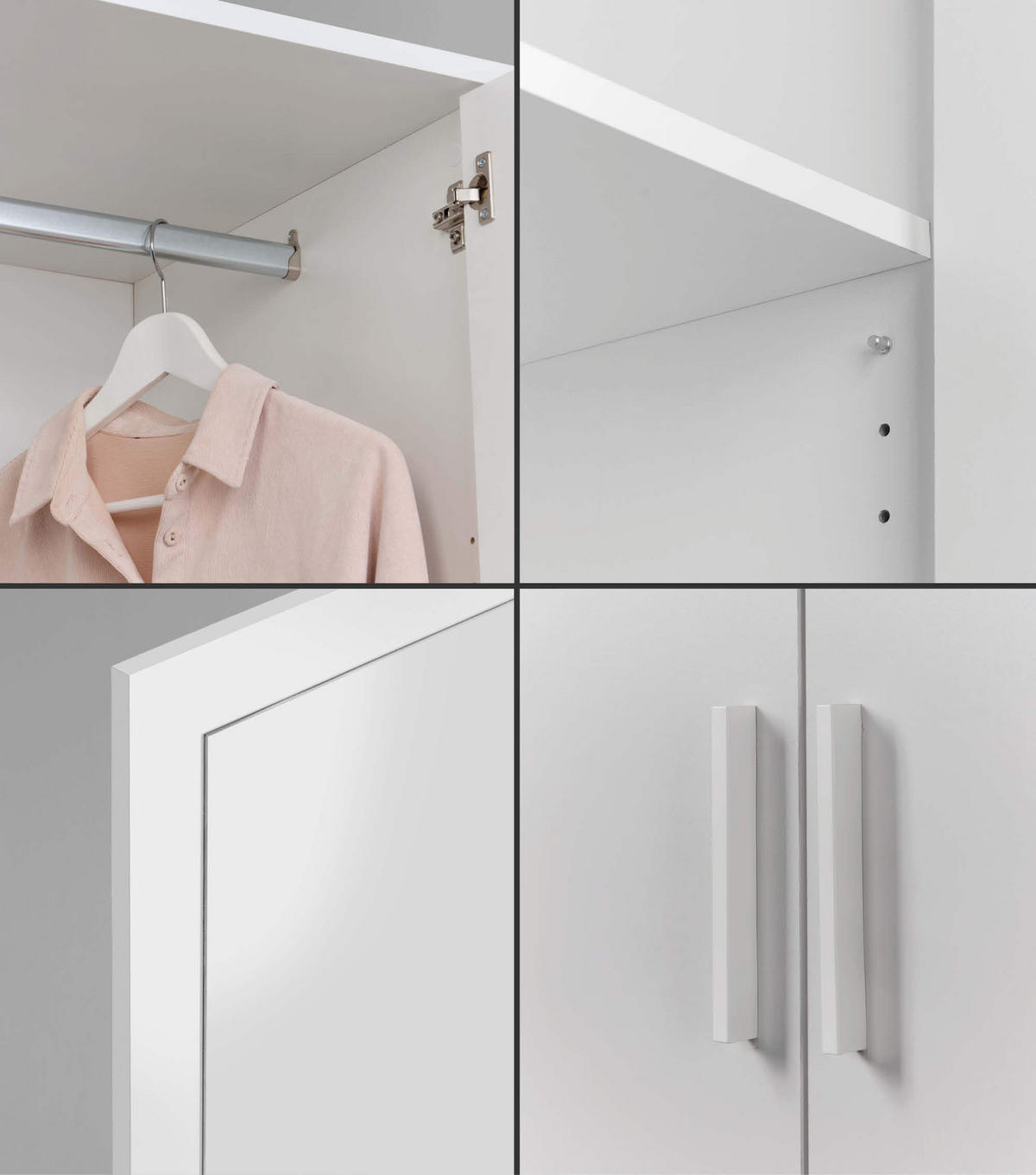 KLEIDERSCHRANK mit Spiegel Der Grenzenlose - Weiß, Holzwerkstoff (90/234/58cm) - Mokebo
