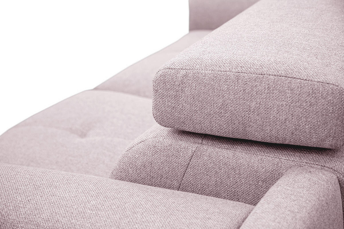 RELAXSOFA MATERA 3-Sitzer mit 2 Relaxfunktionen, rosa - Schwarz/Rosa, Holzwerkstoff/Textil (212/82/103cm) - Courtois Laville