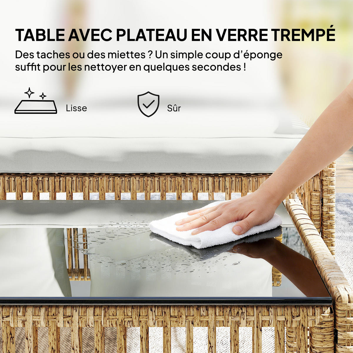 GARTENLOUNGE-SET 3tlg DE-13701 mit Liege & Tisch Creme - Creme, Metall - ComfortXL