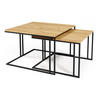 COUCHTISCH Astro Eiche Lancelot / Schwarz (2er-Set) - Schwarz/Braun, Holz/Holzwerkstoff (76/142/50cm) - Feldmann-Wohnen