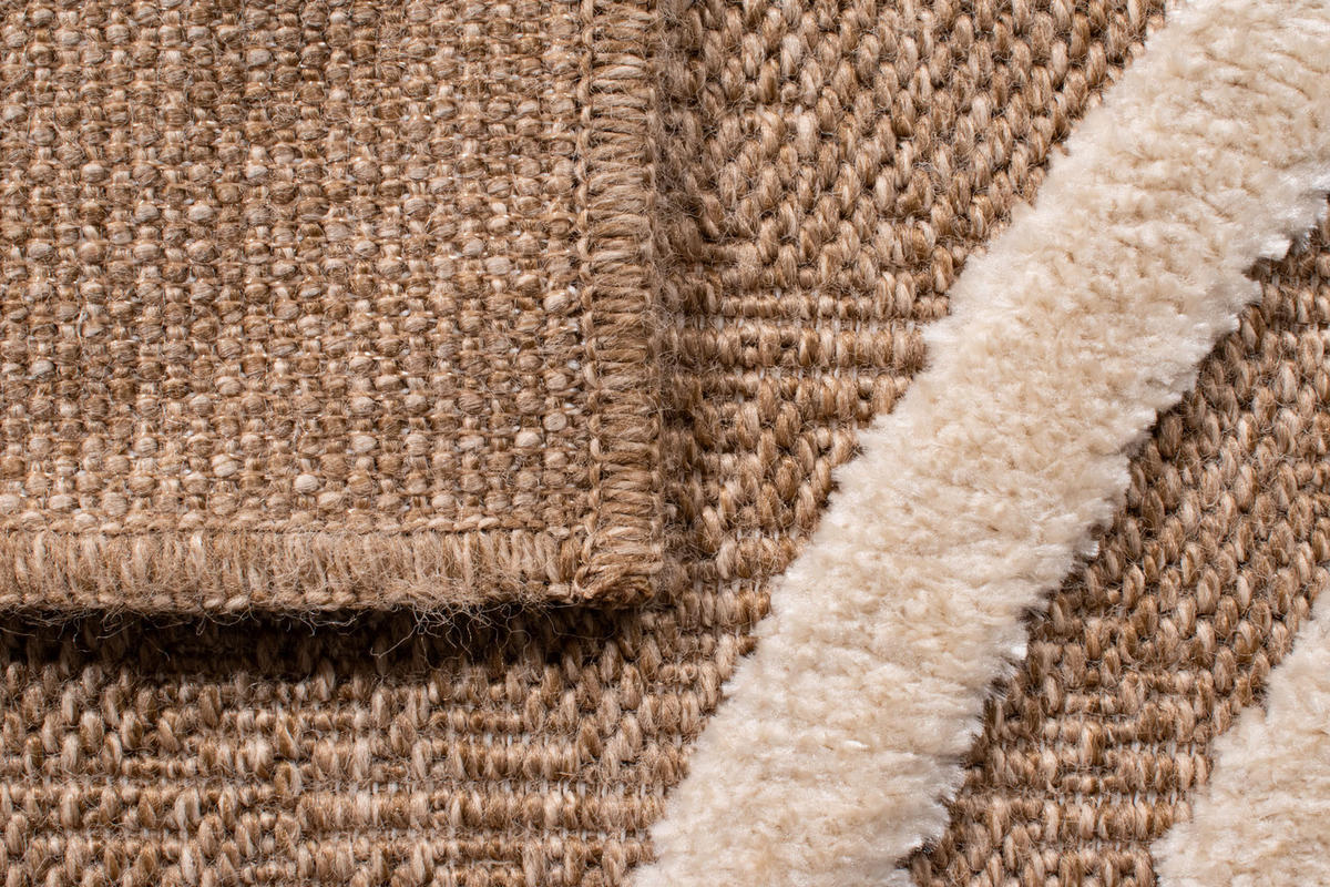 TEPPICH mit Juteoptik weißem Palma 160x230 cm - Weiß, Textil (160/230cm) - Nazar Rugs