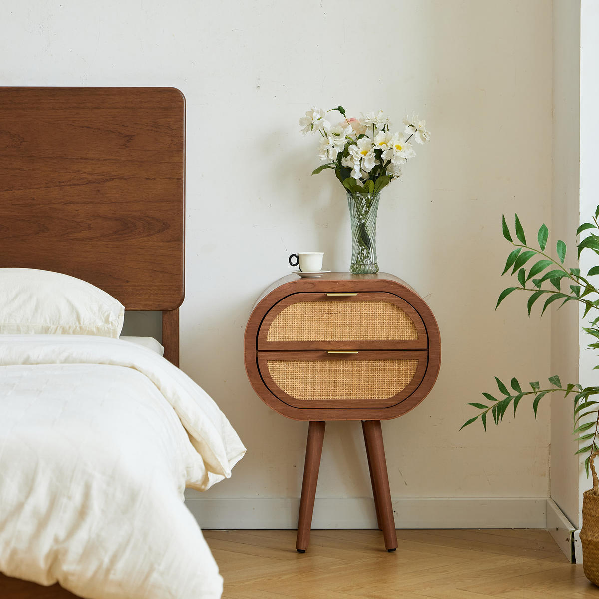 NACHTTISCH Rechteckig Braun 40 x 36 x 64 cm - Braun, Holz (45.5/64/34cm) - Nordlys