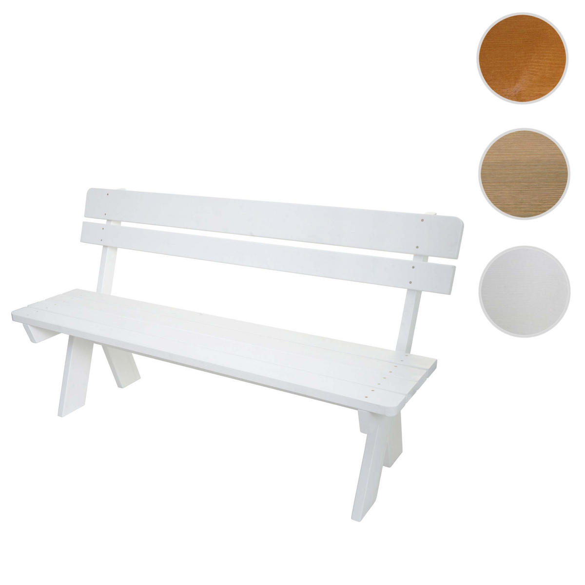 GARTENBANK Weiß - Weiß, Holz (148/86/54cm) - MCW