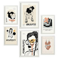 POSTER Set Mit 6 Schwarztintenbalance Größe A3 & A4 Weißer Rahmen - Weiß, Papier (29.7/1cm) - Nacnic