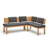 ECKBANK Damita 194 x 155 x 84 Massivholz Kernbuche geölt/Grau - Kernbuche/Grau, Holz (194/155cm) - 58aufmkessel