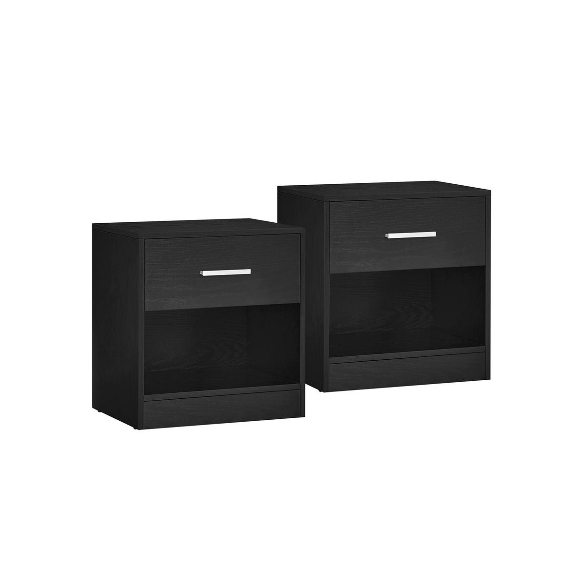 NACHTTISCH MANAGUA 2ER-SET - Schwarz, Holzwerkstoff (39/41/28cm) - Hansiro