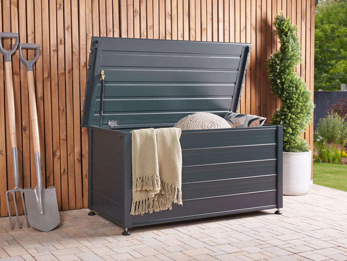 AUFBEWAHRUNGSBOX Grau Campalto - Grau, Metall (123/60/60cm) - Beliani