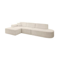 ECKSOFA Ottomane Links IREA-L2-v3 - 327x165x77 cm Beige - Beige/Creme, Holzwerkstoff/Textil (327/165cm) - ALTDECOR