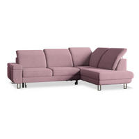 ROHOVÁ SEDAČKA LERMA šeříková - stříbrná/šeříková, kov/dřevo (253/190cm) - MASSENO