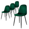 STUHL Samt Dunkelgrün 4er Set - Dunkelgrün, Metall (51/89/44cm) - ML-DESIGN
