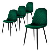 STUHL Samt Dunkelgrün 4er Set - Dunkelgrün, Metall (51/89/44cm) - ML-DESIGN