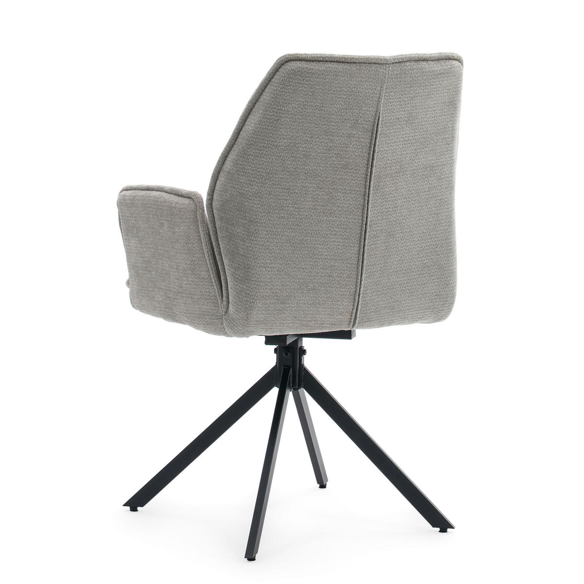 STUHL MERANO drehbar gepolsterter mit Steppung - hellgrau - Chenille - Hellgrau/Schwarz, Textil/Metall (58/90/61cm) - NEW HOME