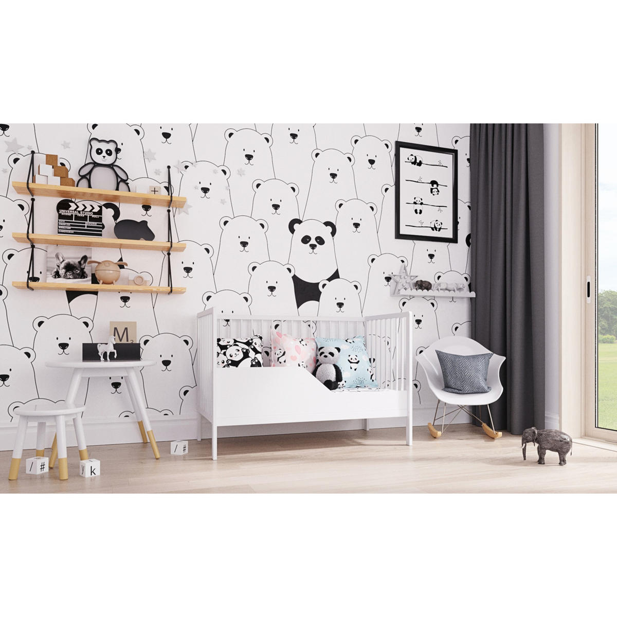 BABYBETT Anna, Mitwachsendes, Weiß - Weiß, Holz (60/120cm) - Premiers Moments