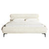 POLSTERBETT Roule Cremeweiß Chenille mit schwarzen Metallbeinen 140 cm - Creme/Schwarz, Textil/Metall (140/200cm) - Selsey