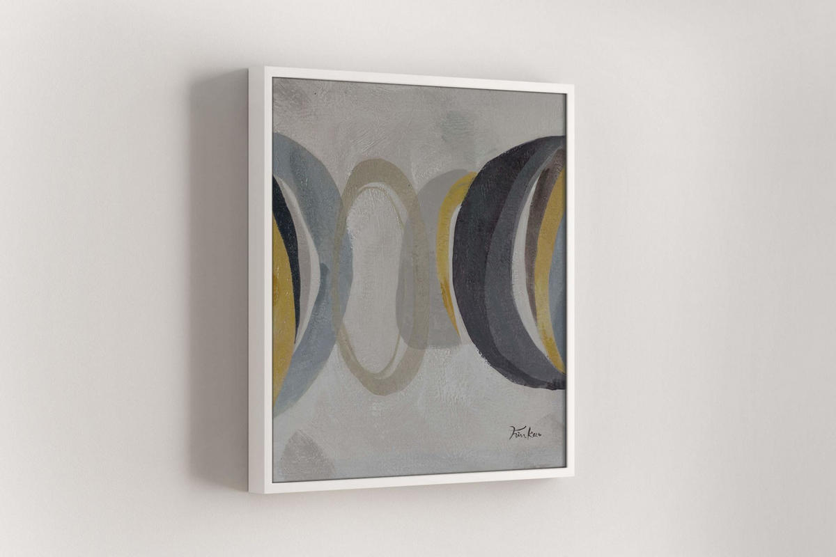 OLEJOMAĽBA 40/40 cm, Mesto a architektúra - sivá/béžová, drevo/textil (40/40cm) - KUNSTLOFT