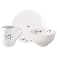 FRÜHSTÜCKS-SET LIEBLINGSMENSCH Statement weiß 3er Set - Weiß, Keramik (1/1/1cm) - Villeroy & Boch