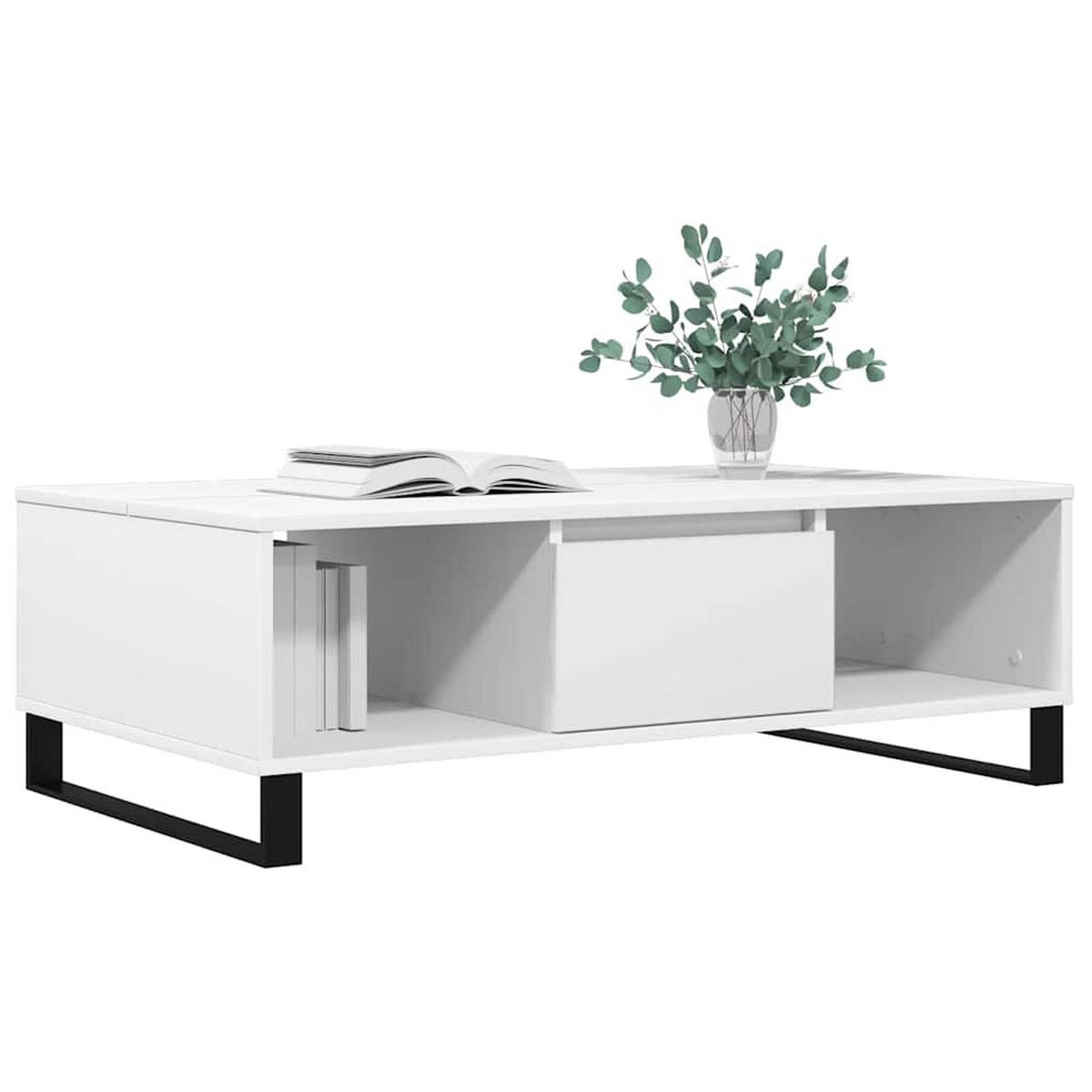 COUCHTISCH Weiß 104x60x35 cm Holzwerkstoff - Weiß, Holzwerkstoff (104/60/35cm) - furnicato