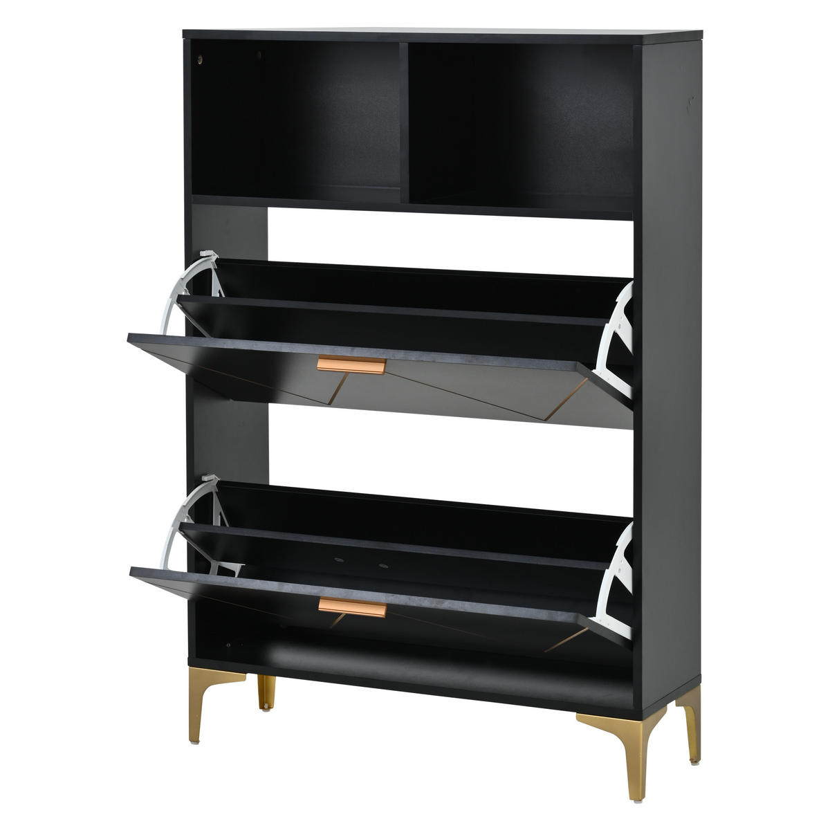 SCHUHSCHRANK Schwarz 80/25/117 cm - Schwarz, Holzwerkstoff (80/117/25cm) - PANGIVO