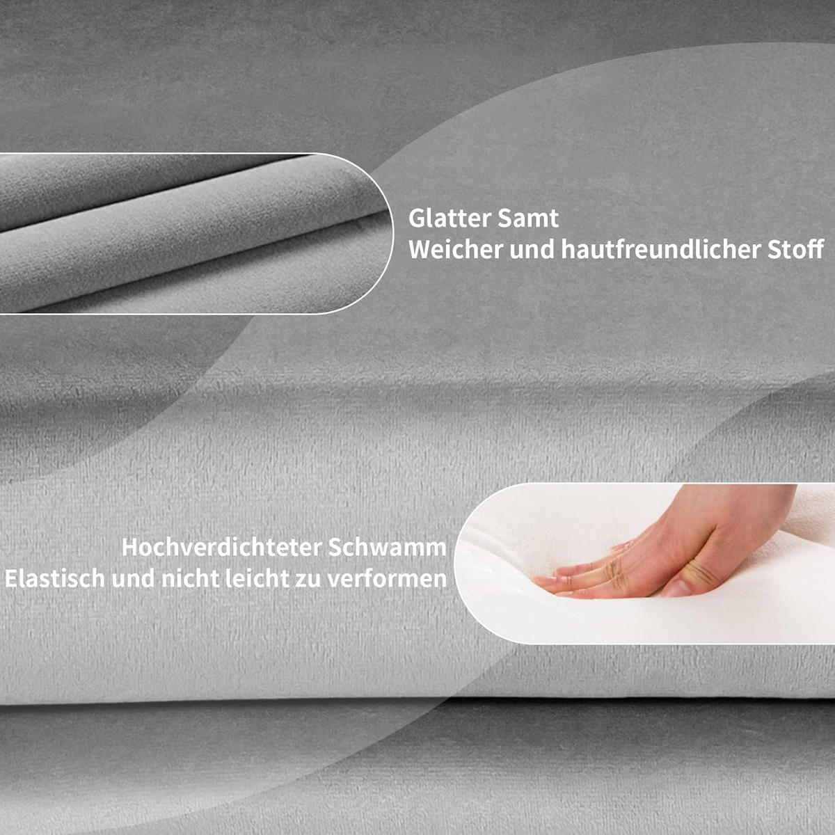 ESSZIMMERSTUHL Samt Drehsessel Grau - Grau, Metall (52/86/61cm) - COSTWAY