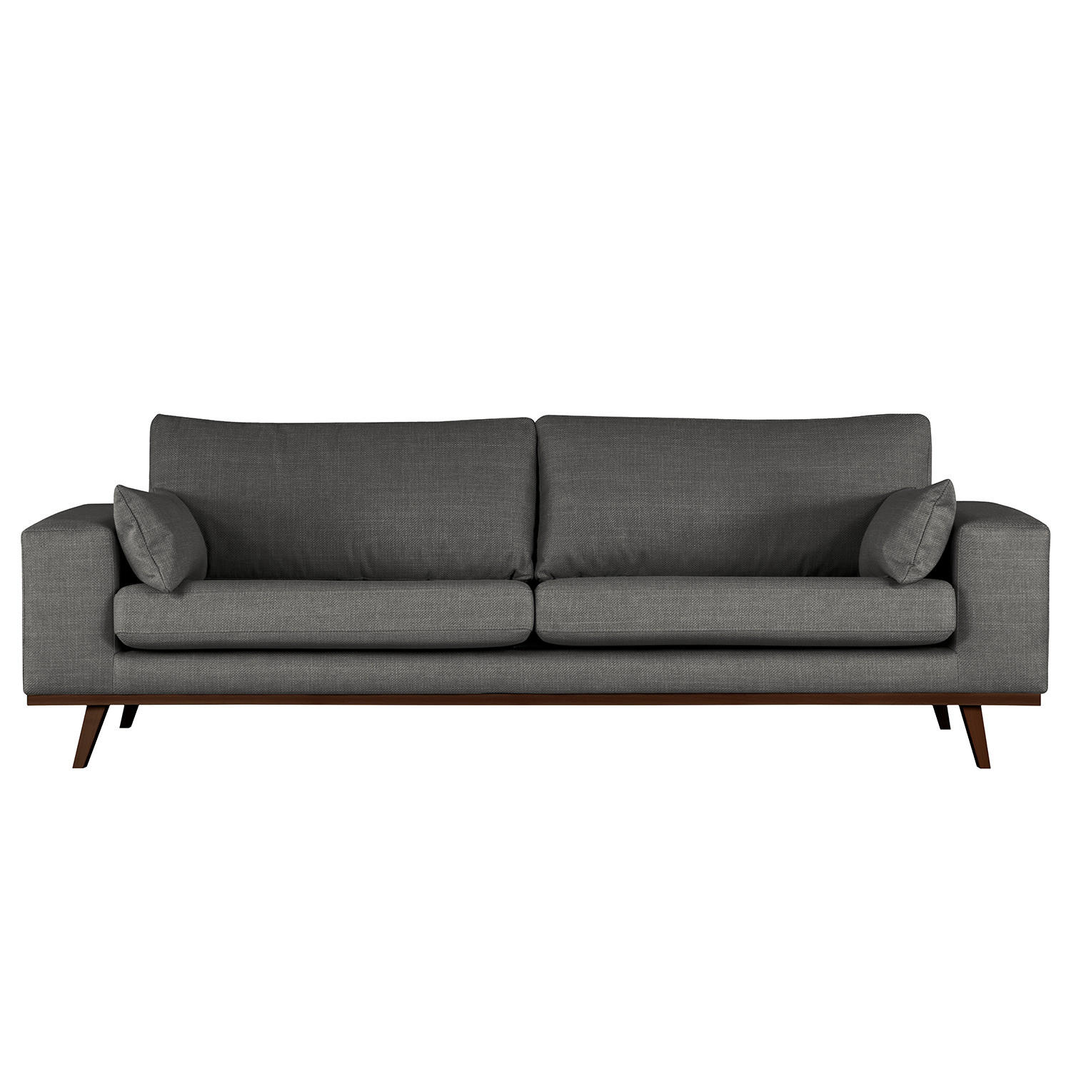 3-SITZER SOFA - Dunkelgrau/Buchefarben, Buchenholz/Textil (237/81/88cm) - home24