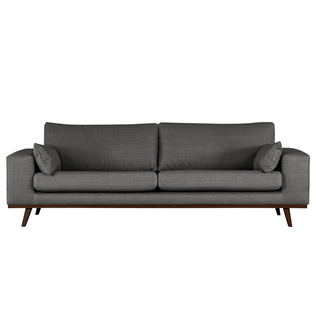 3-SITZER SOFA - Dunkelgrau/Buchefarben, Buchenholz/Textil (237/81/88cm) - home24