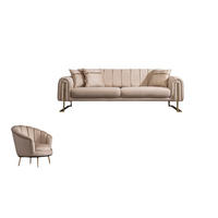 SITZGARNITUR Wave Beige Stellvariante:3+1 - Beige, Holz (227/78/94cm) - Villa Möbel