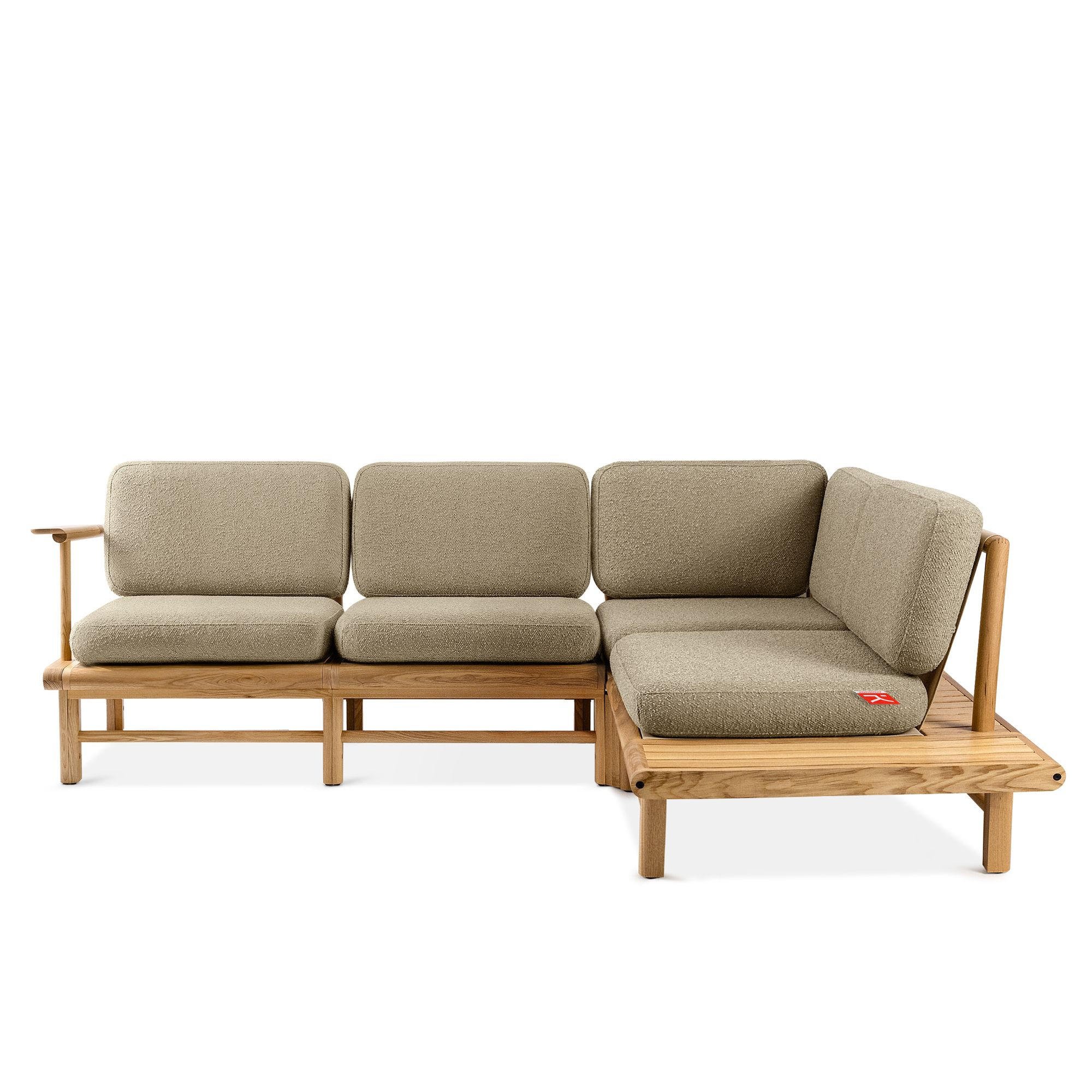 LOUNGESOFA ATREDA rechts - Beige, Holz/Textil (230/74/175cm) - KONSIMO®