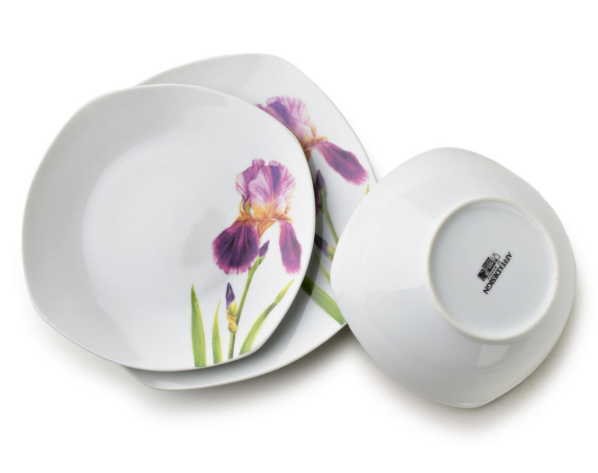 GESCHIRR-SET Lea 18-tlg Bronze 30/30/20cm Porzellan - Dunkelrosa, Keramik (30/20/30cm) - Mondex