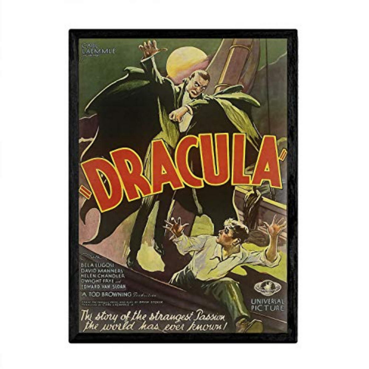 POSTER Dracula Vintage A4 Schwarzer Rahmen - Schwarz, Papier (29.7/5/21cm) - Nacnic