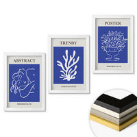WANDBILDER 3er-Set - 20x30 cm Weißer Rahmen - Stilvolle blaue Poster - Weiß, Kunststoff (20/30cm) - ArtPrintCave