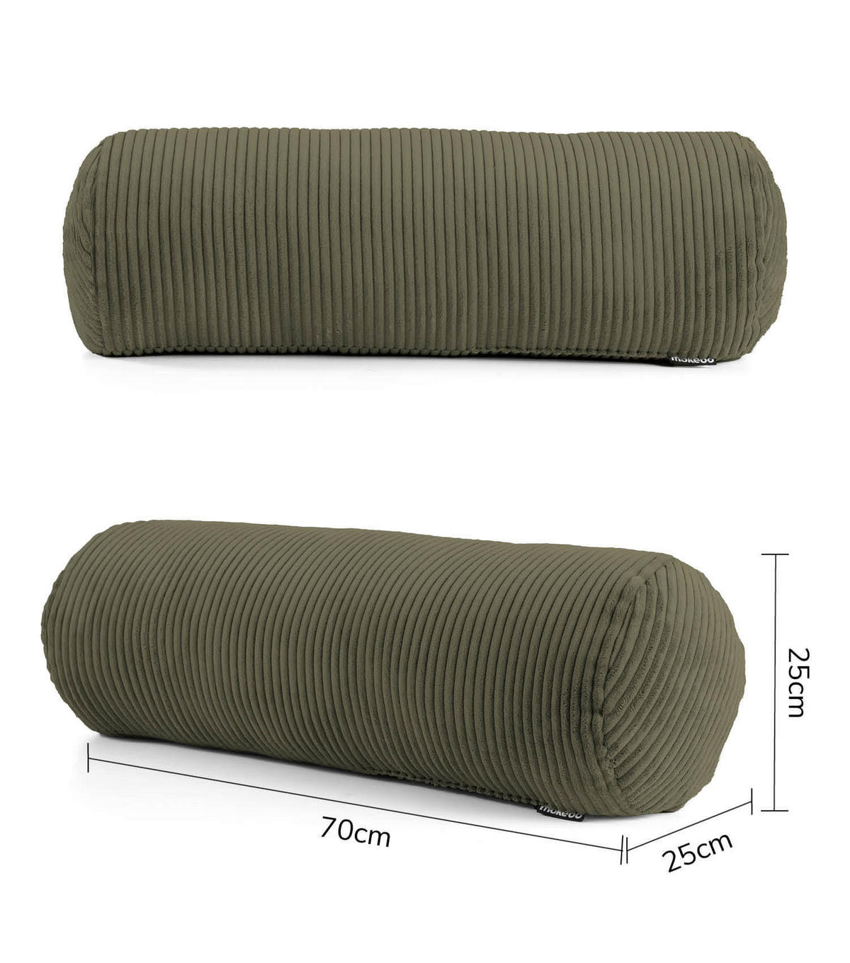 XXL NACKENROLLE Der Powernap - Grün, Textil (25/70cm) - Mokebo