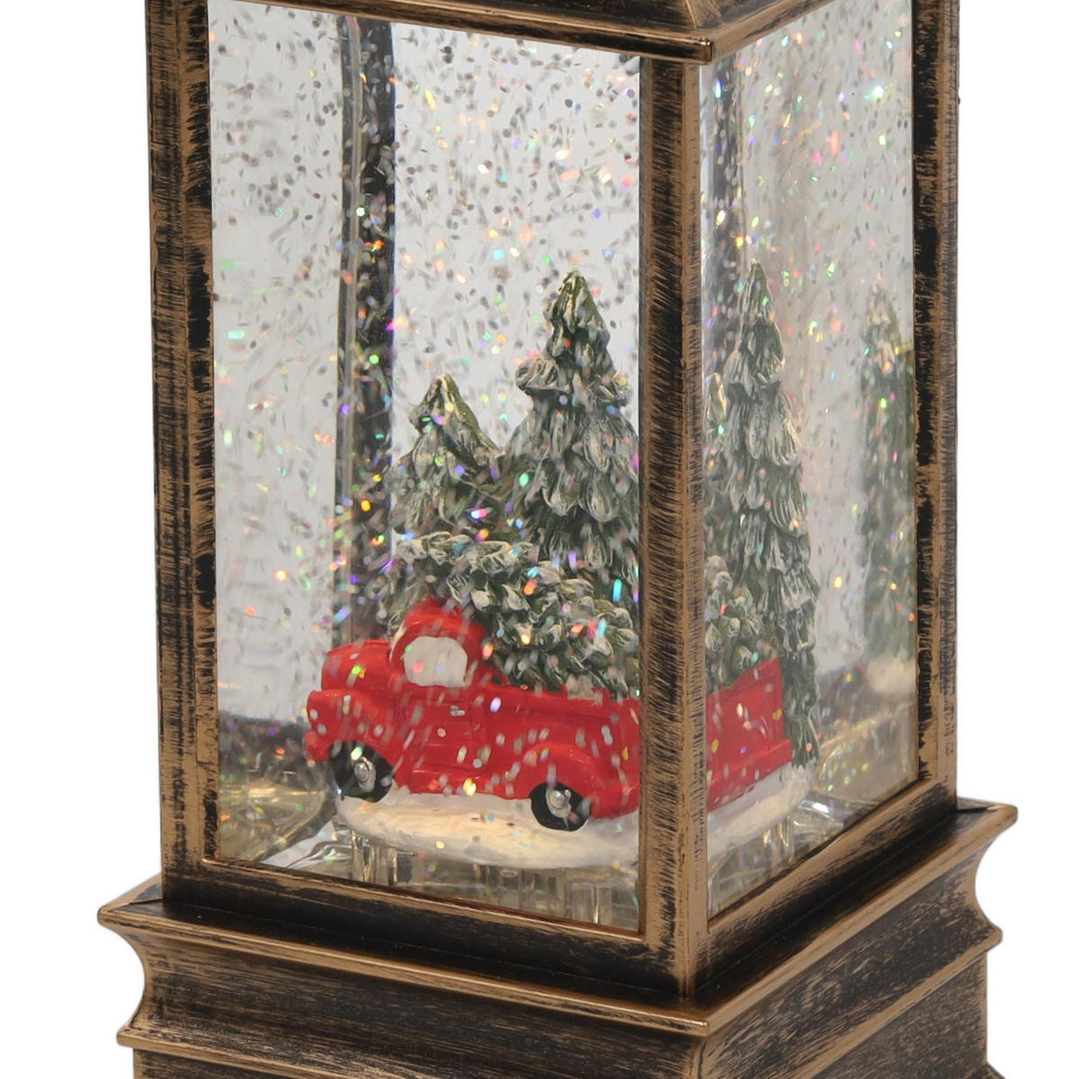 WEIHNACHTSLATERNE LED 23 cm - Dunkelbraun, Kunststoff (9/22.5/9cm) - Home Styling Collection