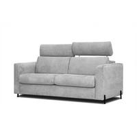 SOFA MEZO 3-Sitzer mit Schlaffunktion, hellgrau - Hellgrau/Schwarz, Holz/Textil (232/90/107cm) - Courtois Laville