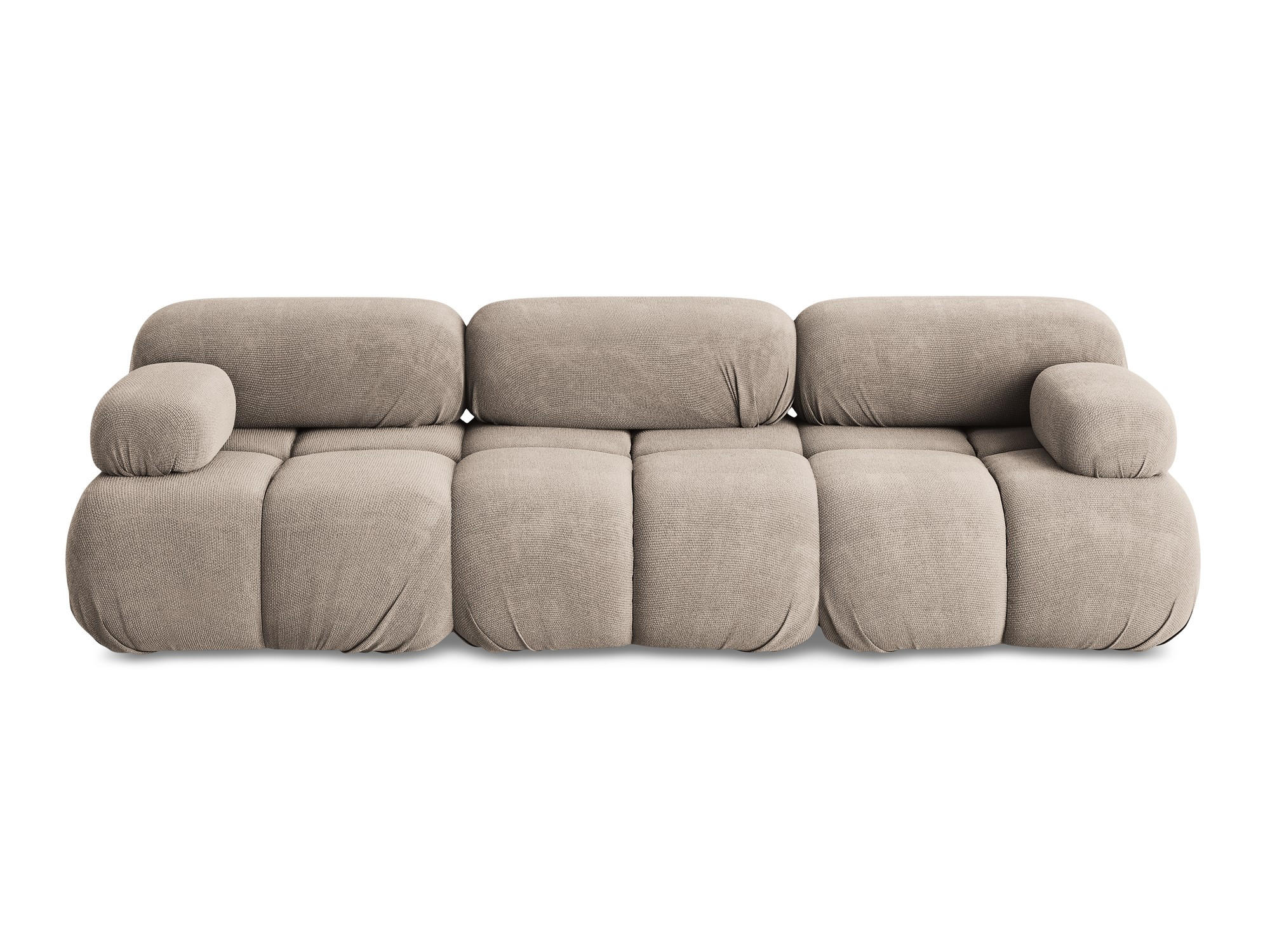 3-SITZER SOFA Chenille Stoff Beige - Beige/Schwarz, Kunststoff/Textil (285/70/96cm) - Makamii