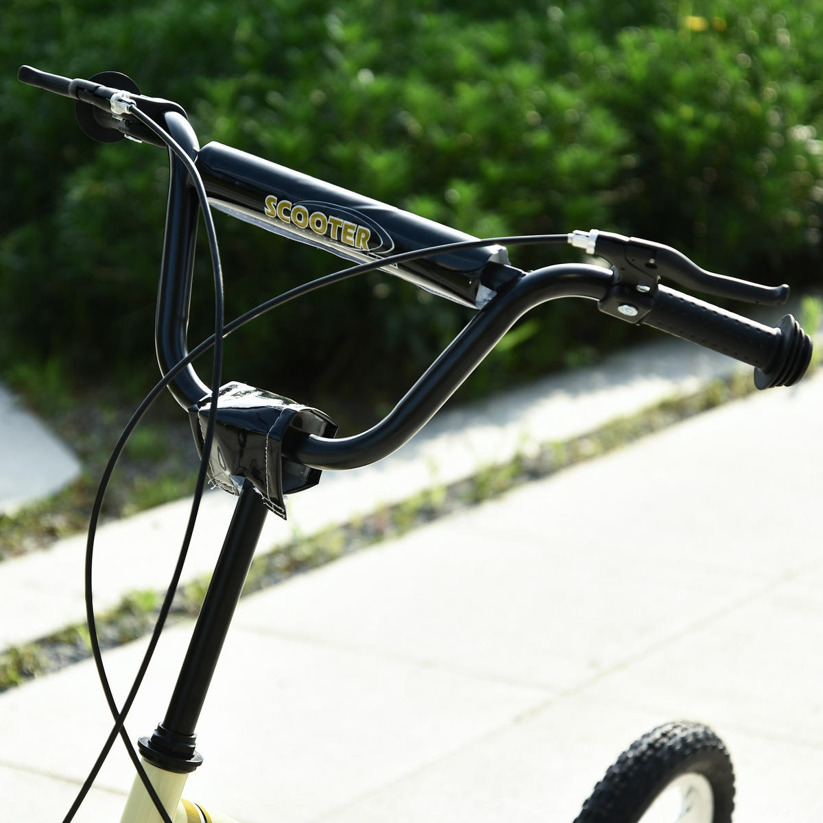 KINDERROLLER, Beige/Schwarz/Weiß, Stahl+ Aluminium - Beige, Metall (120/58/95cm) - HOMCOM