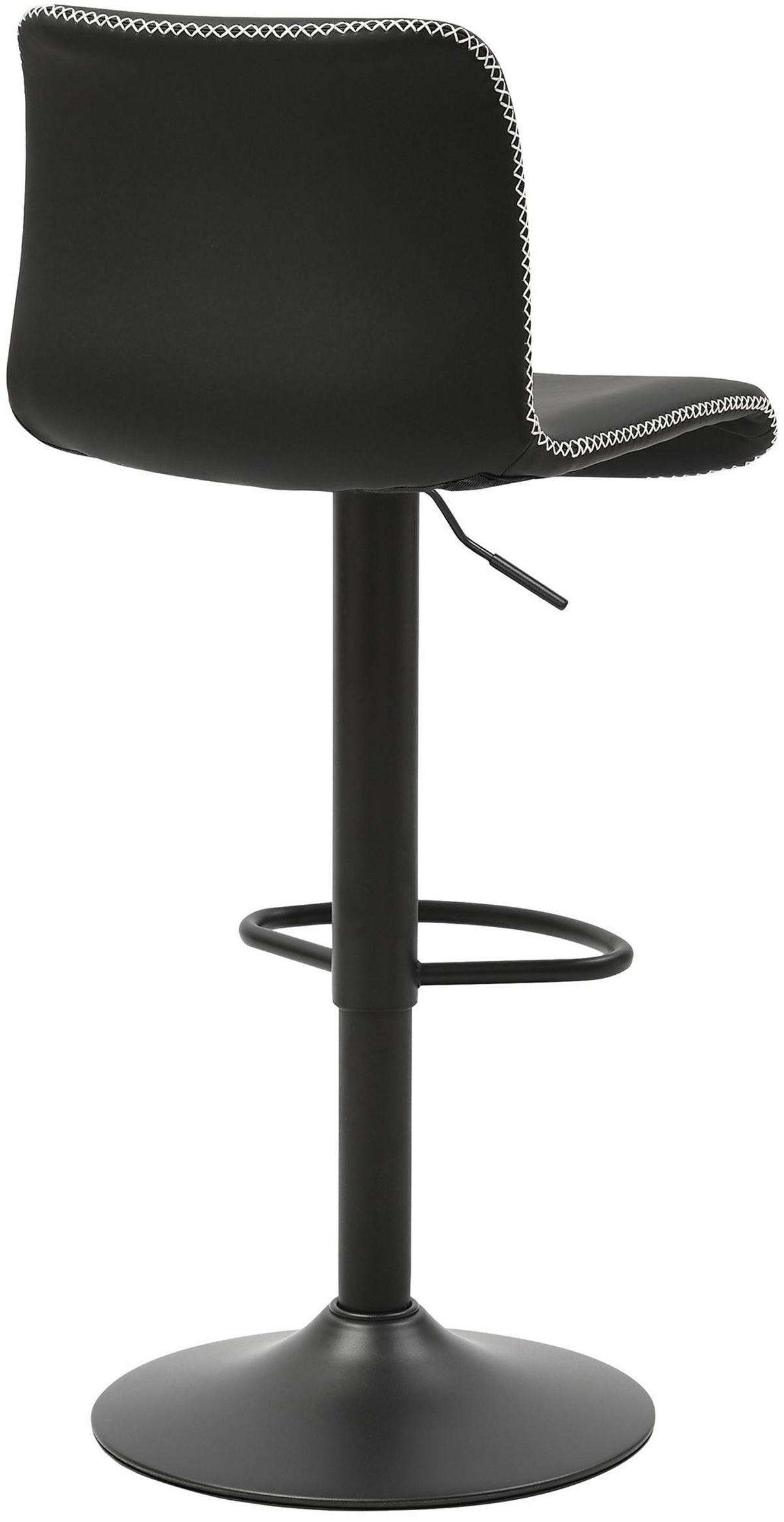 BARHOCKER Lederlook Schwarz - Schwarz, Textil/Metall (41/85/47cm) - CLP